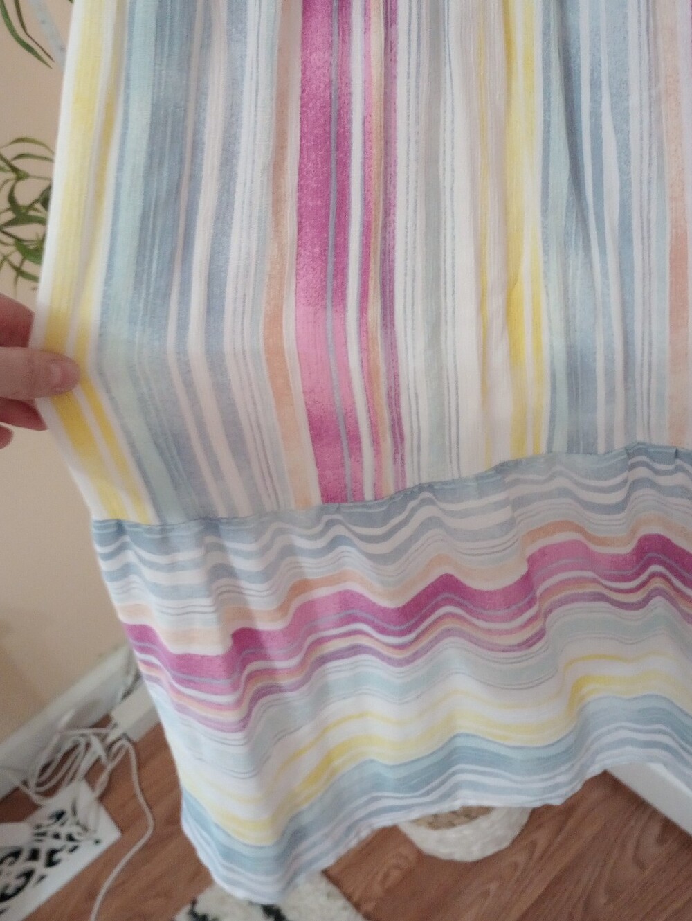 πΏπLC Lauren Conrad Striped Plus Size Maxi Dress with Lace Yoke Size 3X ππΏ - Picture 9 of 12
